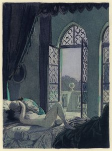 Illustrazione per le memorie di Casanova (litografia a colori) da Jules Marie Auguste Leroux