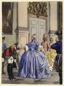 Illustrazione per le memorie di Casanova (litografia a colori) da Jules Marie Auguste Leroux