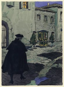 Illustrazione per le memorie di Casanova (litografia a colori) da Jules Marie Auguste Leroux
