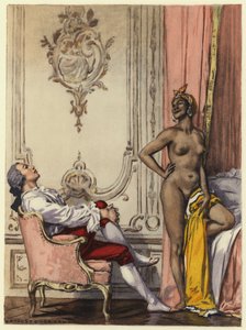 Illustrazione per le memorie di Casanova (litografia a colori) da Jules Marie Auguste Leroux