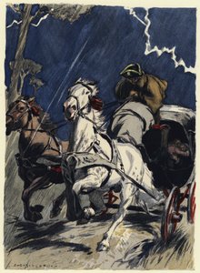 Illustrazione per le memorie di Casanova (litografia a colori) da Jules Marie Auguste Leroux