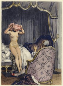 Illustrazione per le memorie di Casanova (litografia a colori) da Jules Marie Auguste Leroux