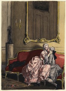 Illustrazione per le memorie di Casanova (litografia a colori)