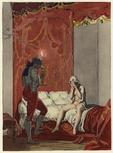 Illustrazione per le memorie di Casanova (litografia a colori) da Jules Marie Auguste Leroux
