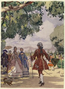 Illustrazione per le memorie di Casanova (litografia a colori) da Jules Marie Auguste Leroux