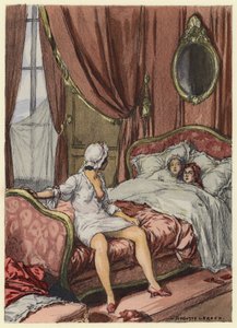 Illustrazione per le memorie di Casanova (litografia a colori) da Jules Marie Auguste Leroux
