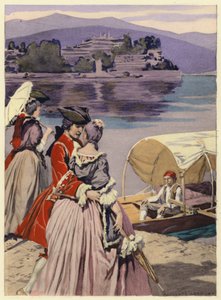 Illustrazione per le memorie di Casanova (litografia a colori) da Jules Marie Auguste Leroux
