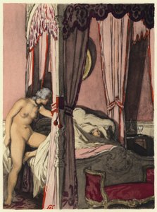 Illustrazione per le memorie di Casanova (litografia a colori) da Jules Marie Auguste Leroux