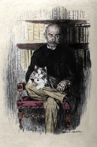Ritratto di Joris Karl Huysmans (1848-1907), scrittore e critico letterario. Disegno di Auguste Leroux (1871-1954). da Jules Marie Auguste Leroux