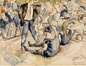 Figure sulla spiaggia, Coney Island, 1917 da Jules Pascin