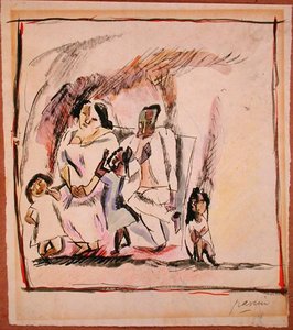 Madre, padre e tre bambini