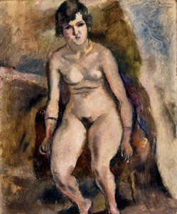 Nudo seduto su una sedia da Jules Pascin