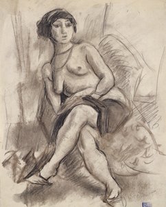 Modello nudo seduto