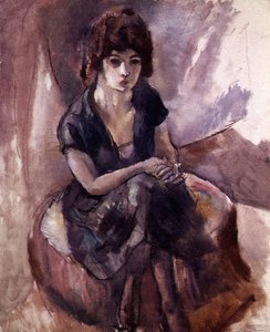 Giovane donna seduta