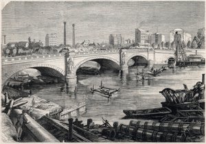 Trasformazioni di Parigi sotto il Secondo Impero, Haussmann Parigi: lavori intrapresi davanti al ponte dell