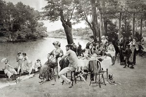 Scena sulla riva del fiume Marna da Jules Scalbert