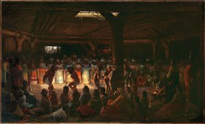 Danza in una casa rotonda sotterranea a Clear Lake, California da Jules Taverniers
