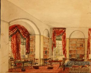 Vista Laterale della Biblioteca di Aynhoe da Julia Cartwright