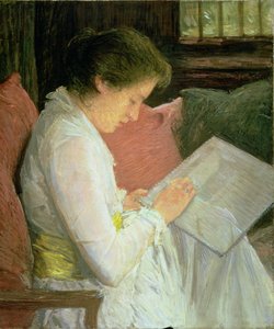 La merlettaia, 1915 da Julian Alden Weir