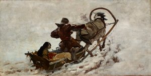 Cani a caccia, c.1886 da Julian Falat