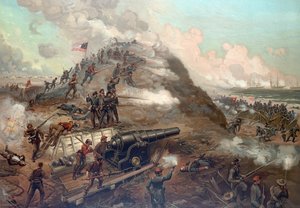 Cattura di Fort Fisher, pub. 1887 da Julian Oliver Davidson