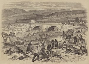 Ponte Traktir sul Tchernaya, mostrando le Opere erette dai Francesi per la sua Difesa dopo la Battaglia