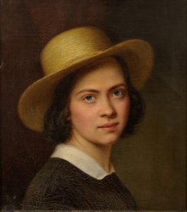Estone: "Autoritratto (con cappello di paglia)". da Julie Wilhelmine Hagen Schwarz