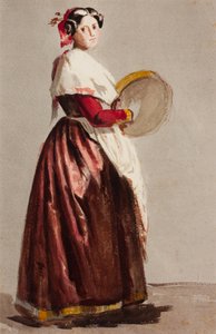 Donna italiana con tamburello da Julie Wilhelmine Hagen Schwarz
