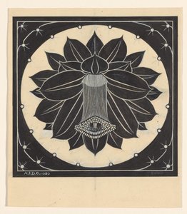 Fiore in cornice quadrata con forme stellate da Julie de Graag (signed by artist)