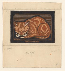 Gatto cipriano sdraiato da Julie de Graag (signed by artist)