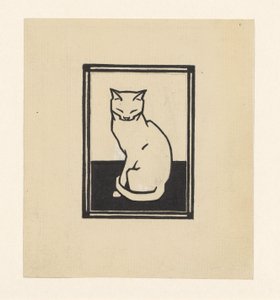 Gatto seduto con occhi chiusi