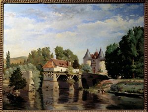 Le rovine del ponte di Vernon. Dipinto di Julien Devos