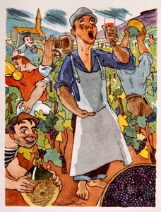 Vigneto francese. 1944. Illustrazione di Julien Pavil