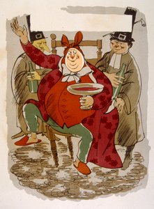 Illustrazione umoristica sul vino 1946. Illustrazione di Julien Pavil