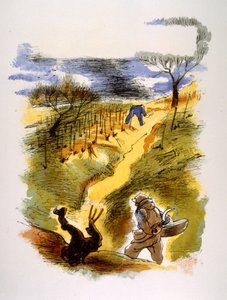 Illustrazione umoristica sul vino 1946. Illustrazione di Julien Pavil da Julien Pavil