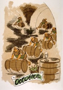 Illustrazione umoristica del vino 1946