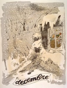 Illustrazione umoristica del vino 1946