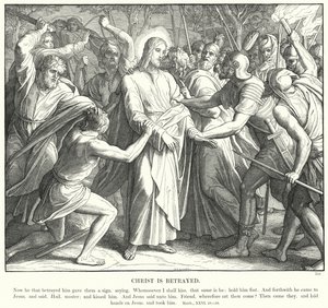 Il tradimento di Cristo (incisione) da Julius (after) Schnorr von Carolsfeld