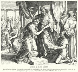Ester diventa regina (incisione) da Julius (after) Schnorr von Carolsfeld