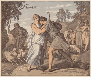 Giacobbe e Rachele al pozzo, Genesi, XXIX da Julius (after) Schnorr von Carolsfeld