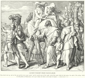 La fuga di Giacobbe da Padan-Aram (incisione)