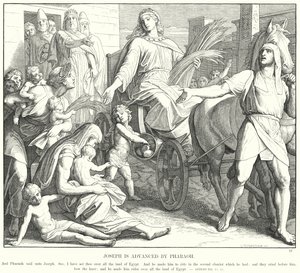Giuseppe è promosso dal Faraone da Julius (after) Schnorr von Carolsfeld