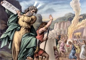 Mosè rompe le tavole della Legge, c.1950s da Julius (after) Schnorr von Carolsfeld
