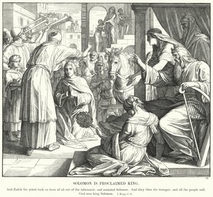 Salomone è proclamato re (incisione) da Julius (after) Schnorr von Carolsfeld