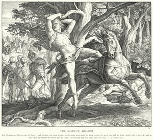 La morte di Assalonne (incisione) da Julius (after) Schnorr von Carolsfeld