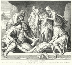 La sepoltura di Cristo (incisione) da Julius (after) Schnorr von Carolsfeld