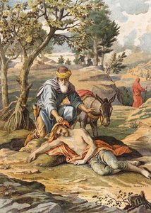 Il buon samaritano (litografia a colori)