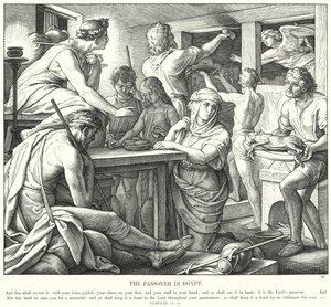 La Pasqua in Egitto (incisione) da Julius (after) Schnorr von Carolsfeld