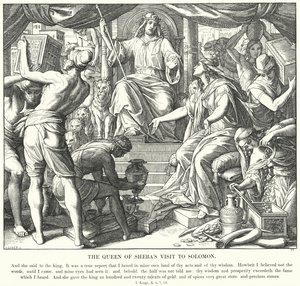 La visita della regina di Saba a Salomone (incisione)