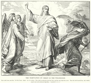La tentazione di Cristo nel deserto da Julius (after) Schnorr von Carolsfeld